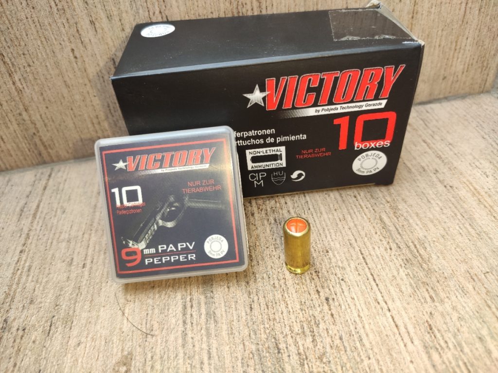 Victory 9mm PAK Pepper töltény (10db) Gáz-Riasztó töltények