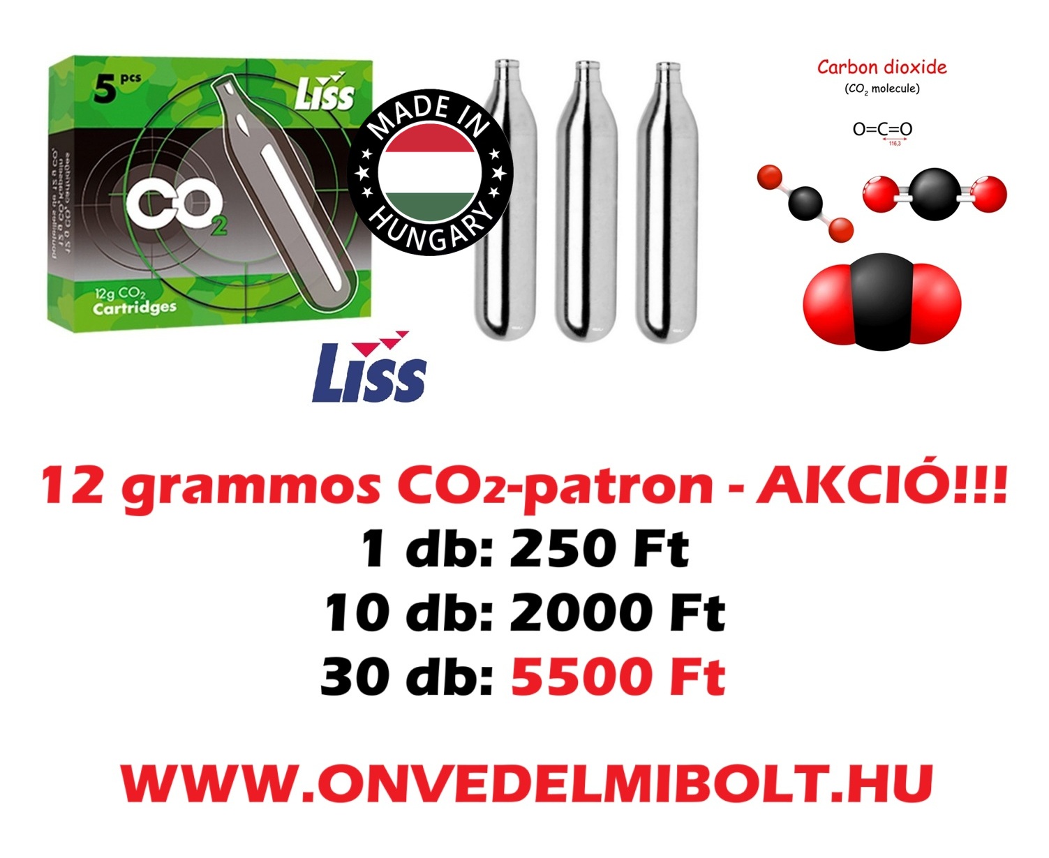 CO2-patron (12 g) AKCIÓ! Kiegészítők