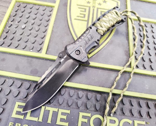 Mil-Tec Survival egykezes kés, övklippel, beépített síppal