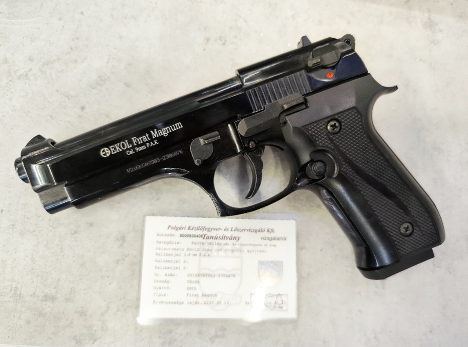 Ekol Firat Magnum fekete, HASZNÁLT! 9 mm PAK kaliberű fegyverek